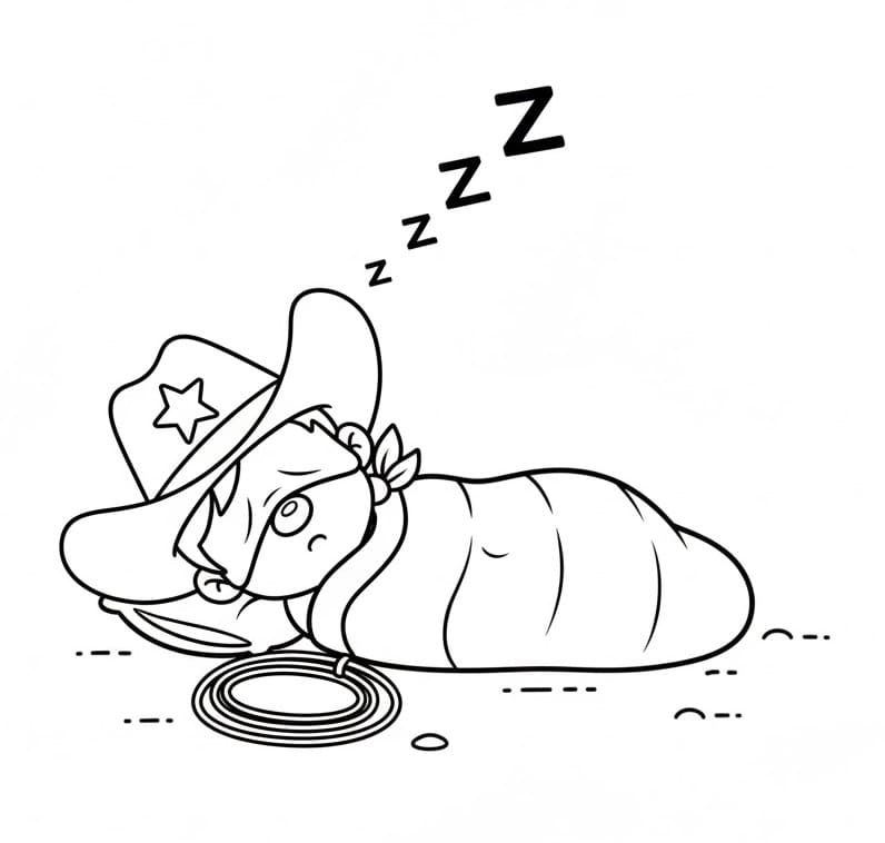 Fise de colorat cu Cowboy pentru copii