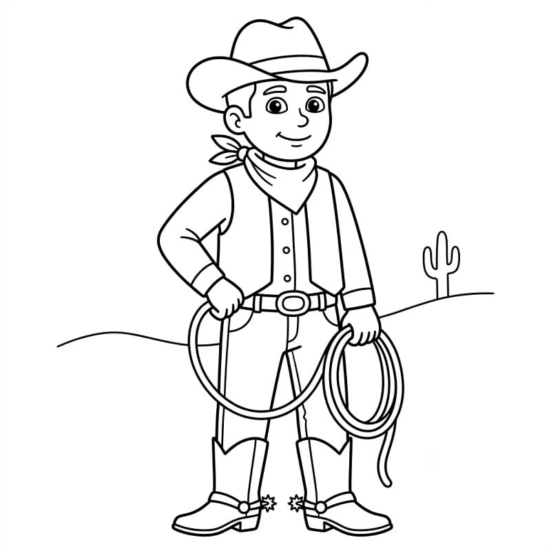 Fise de colorat cu Cowboy uimitor
