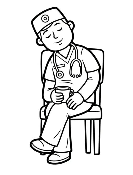 Fise de colorat cu Doctor adormit