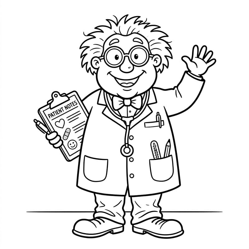 Fise de colorat cu Doctor amuzant