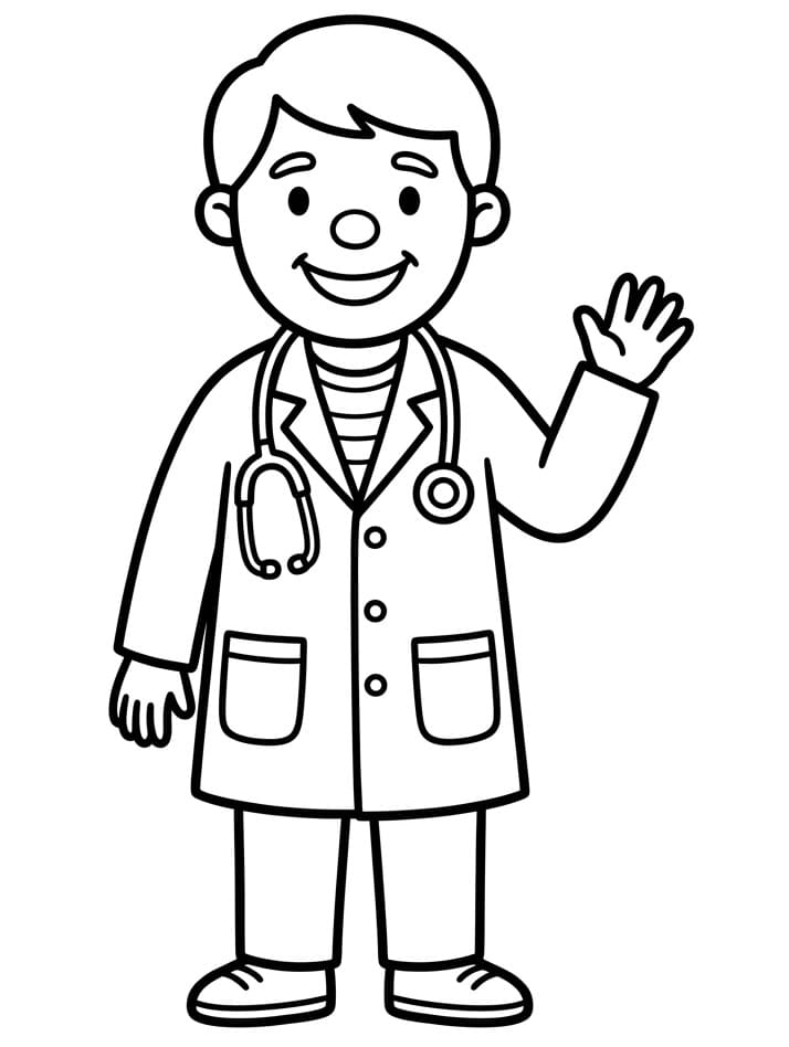 Fise de colorat cu Doctor desen animat