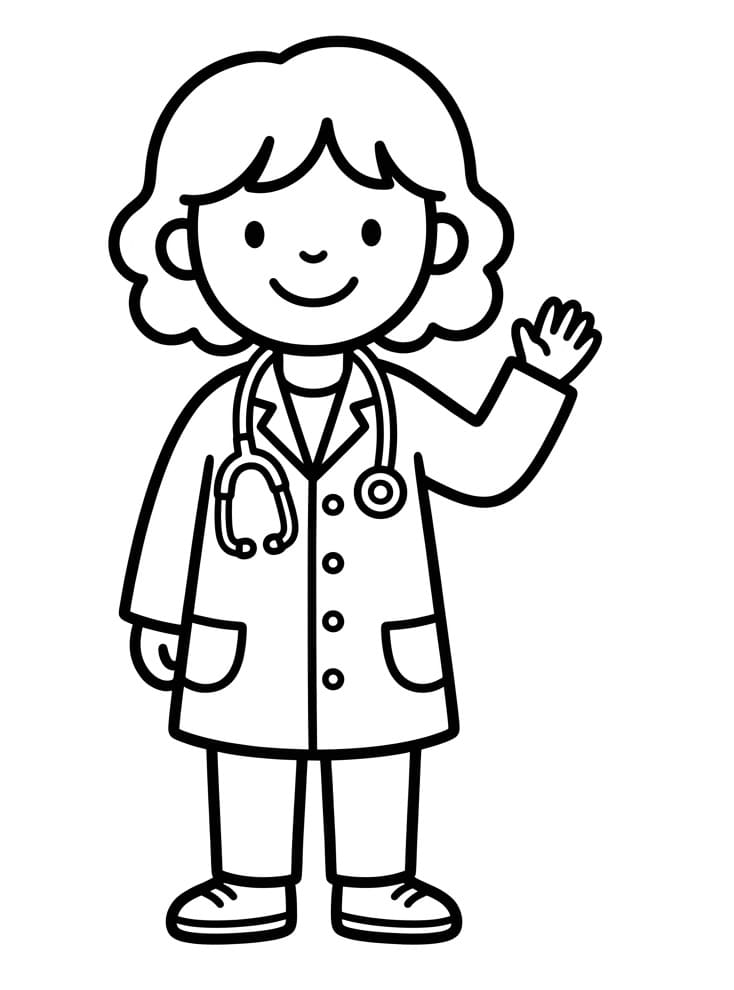 Fise de colorat cu Doctor drăguț