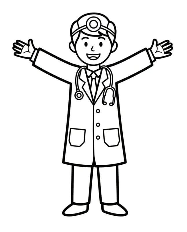 Fise de colorat cu Doctor gratuit
