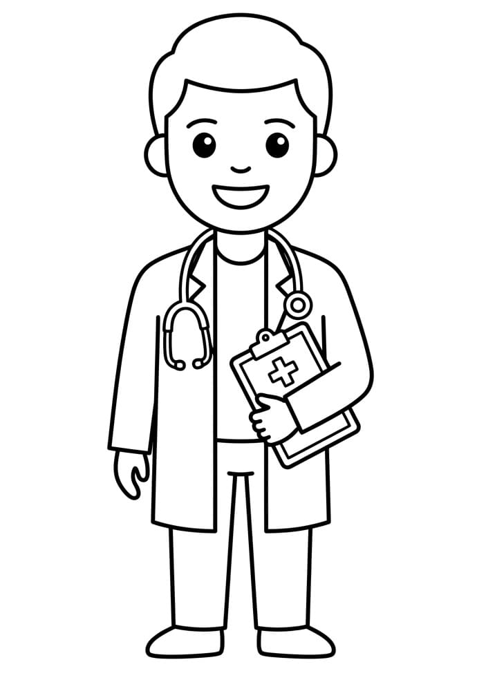 Fise de colorat cu Doctor mic