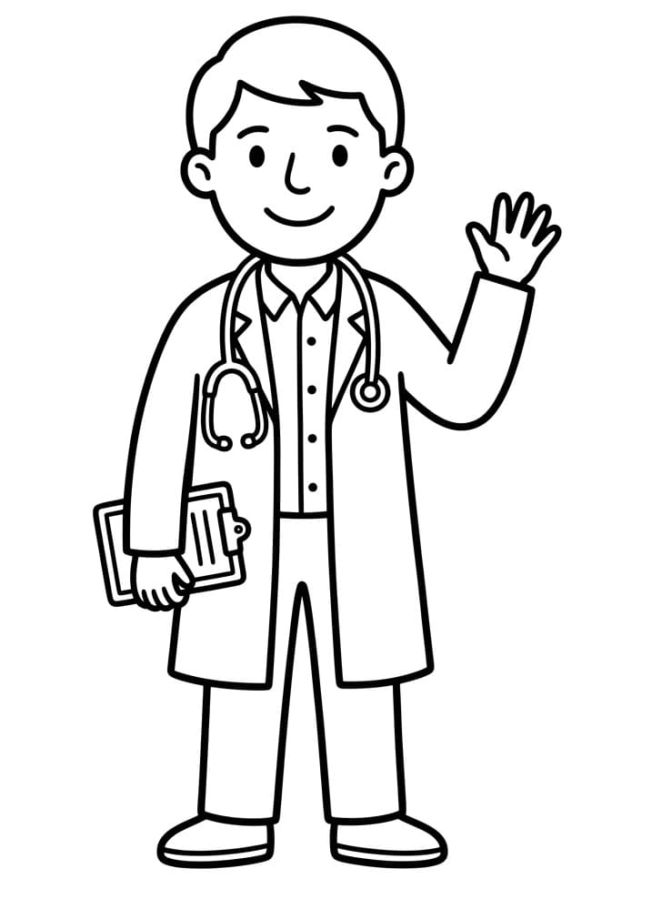 Fise de colorat cu Doctor ușor