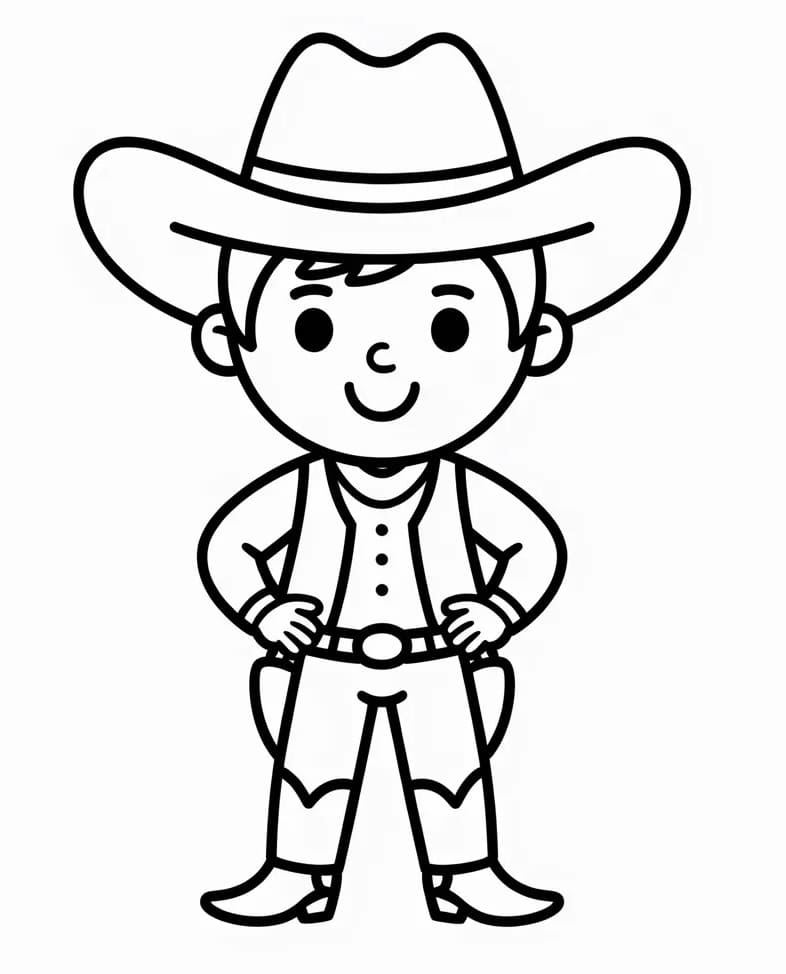Fise de colorat cu Imagine cu cowboy