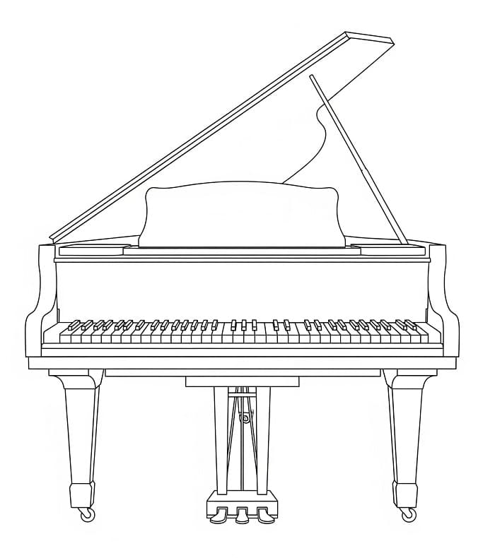 Fise de colorat cu Imagine cu pian