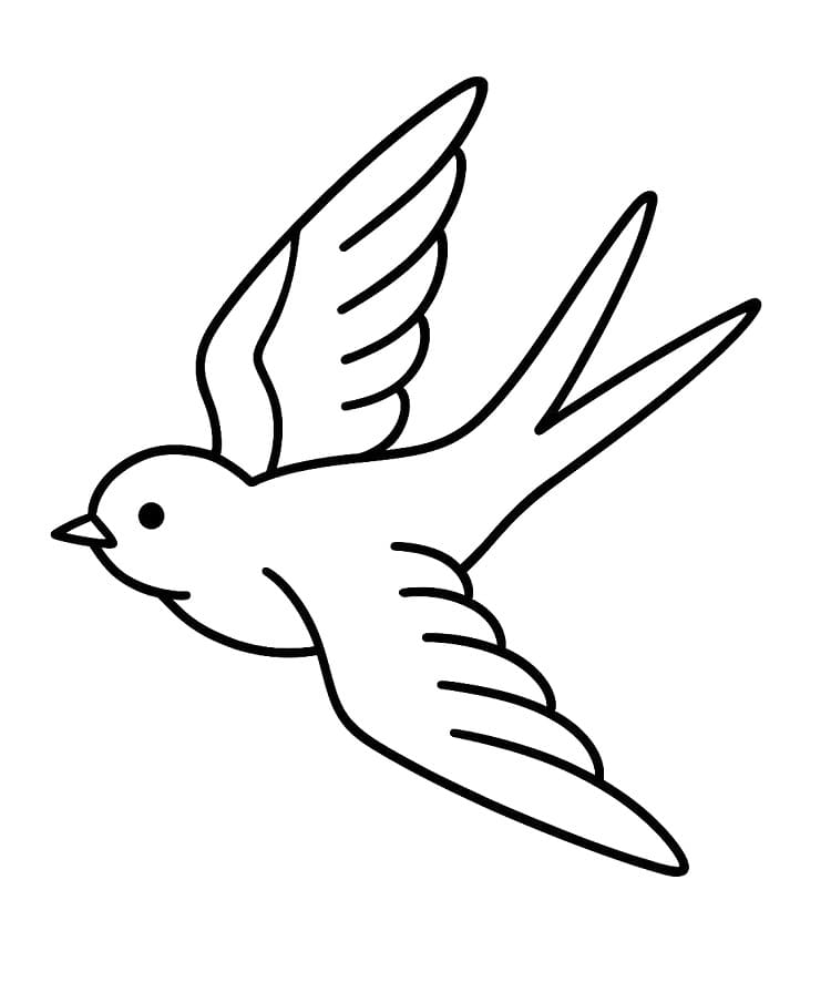 Fise de colorat cu Imagine cu rândunică