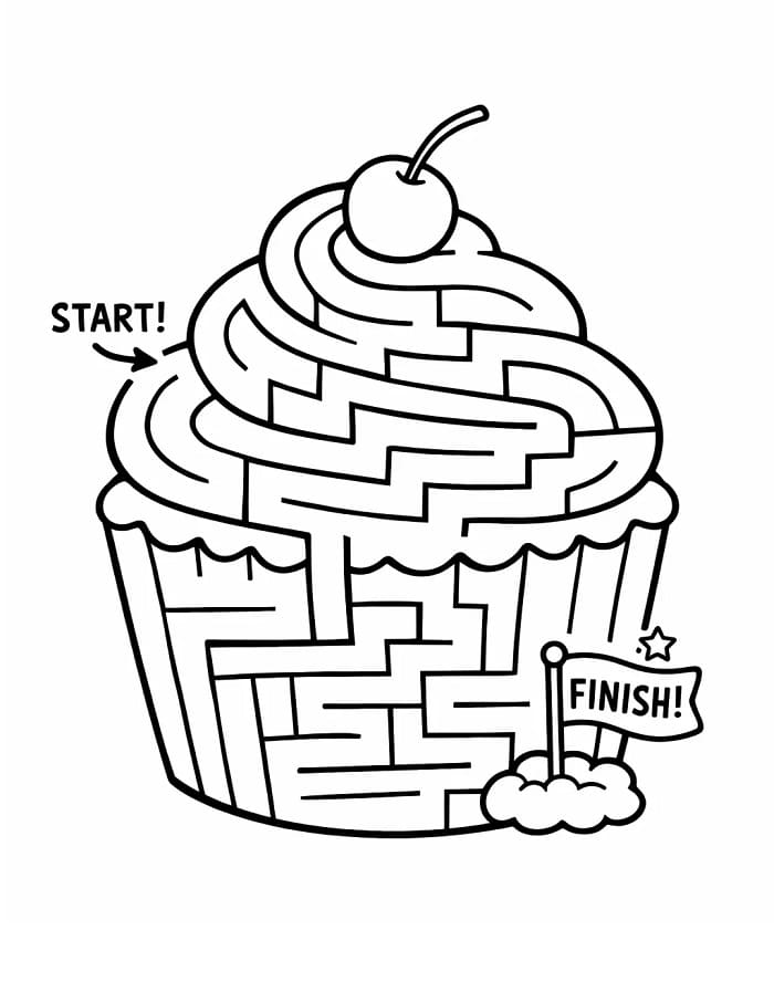 Fise de colorat cu Imagine gratuită cu labirint