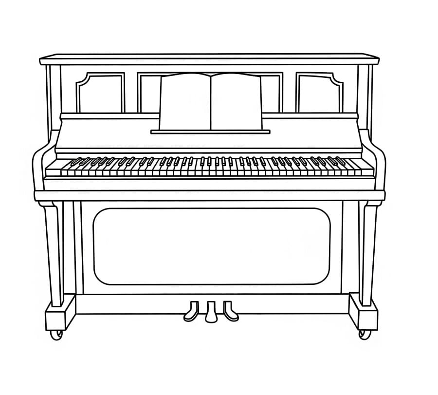 Fise de colorat cu Imagine gratuită cu pian