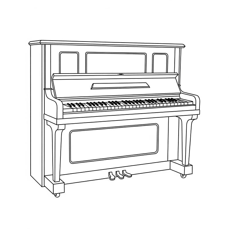 Fise de colorat cu Imagine imprimabilă cu pian