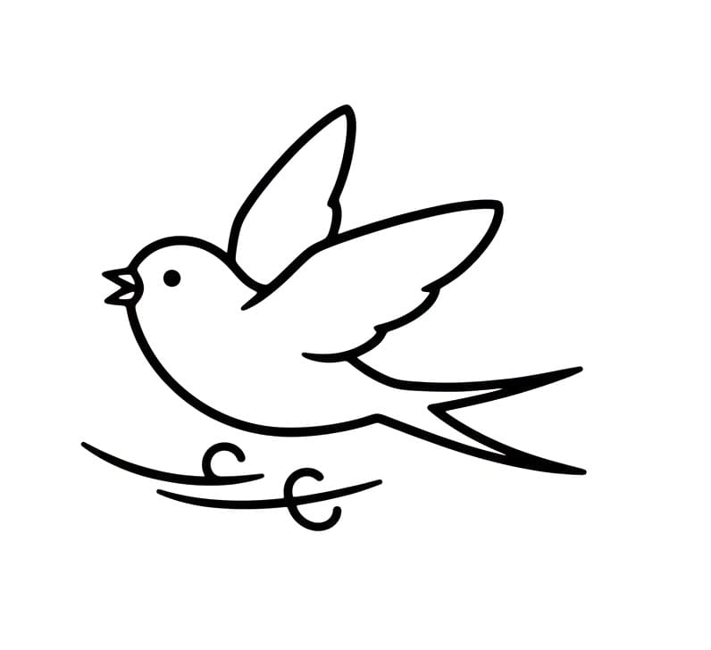 Fise de colorat cu Imagine imprimabilă cu rândunică
