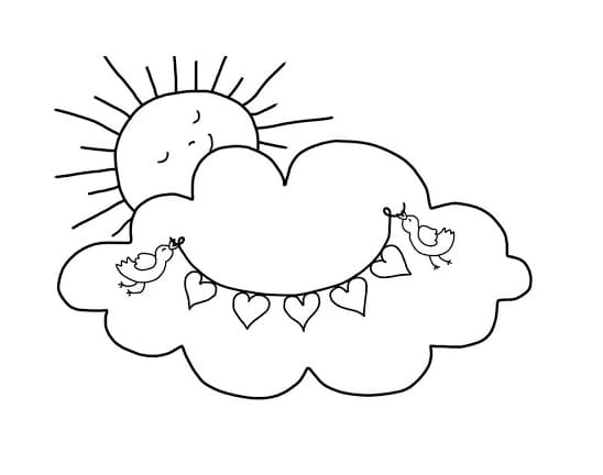 Fise de colorat cu Imagine nor pentru imprimare