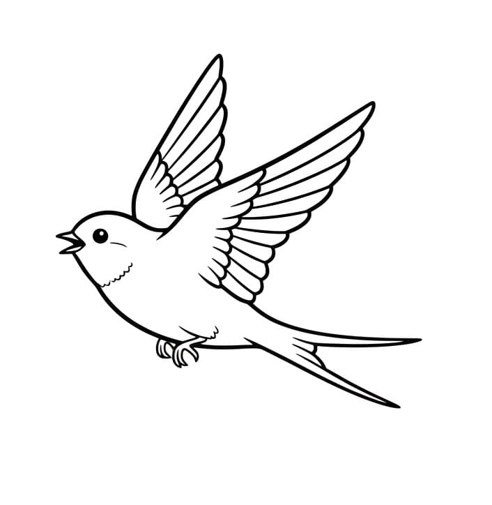 Fise de colorat cu Imagine rândunică gratis