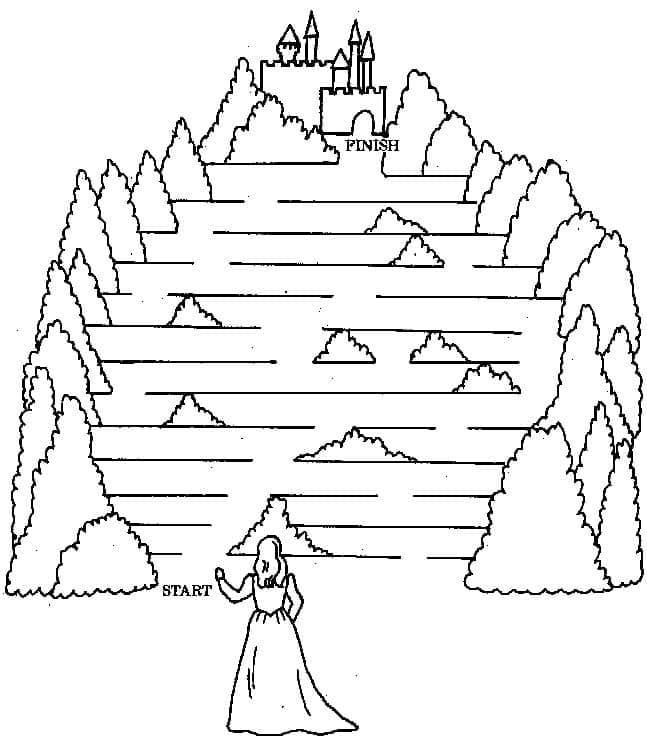 Fise de colorat cu Labirint cool