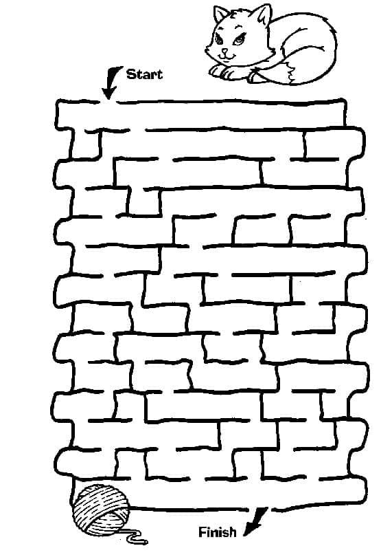 Fise de colorat cu Labirint de bază