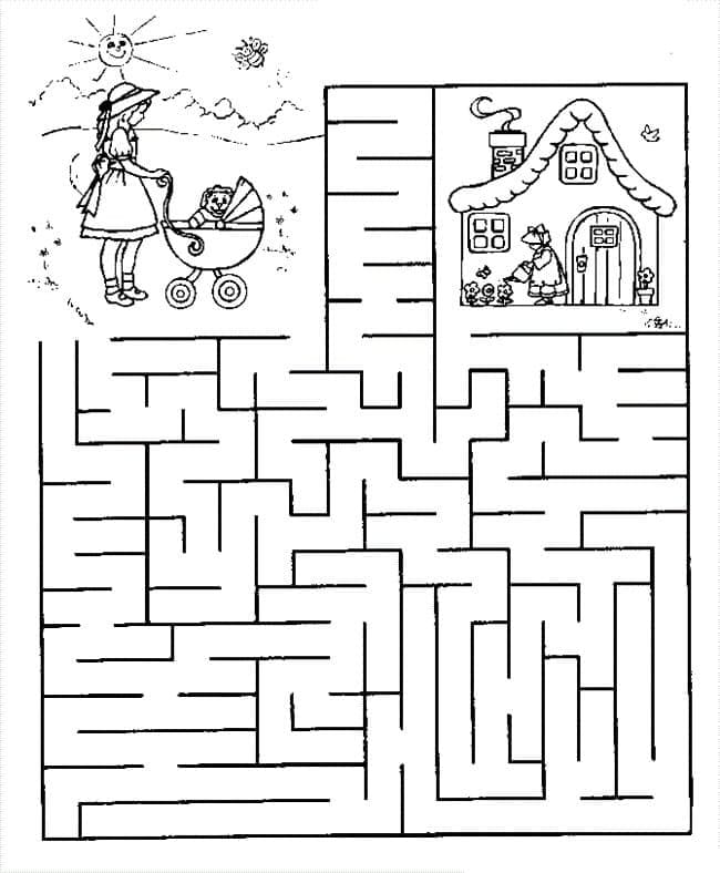 Fise de colorat cu Labirint de colorat p01