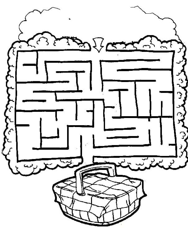 Fise de colorat cu Labirint grozav