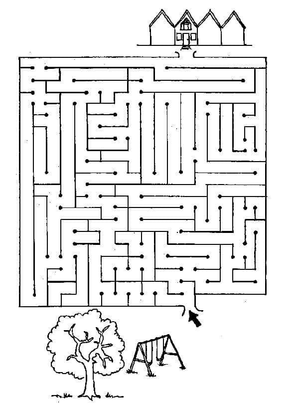 Fise de colorat cu Labirint imprimabil pentru cei mici