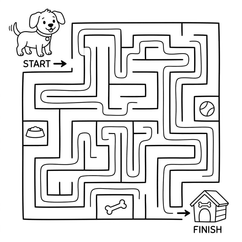 Fise de colorat cu Labirint imprimabil pentru copii