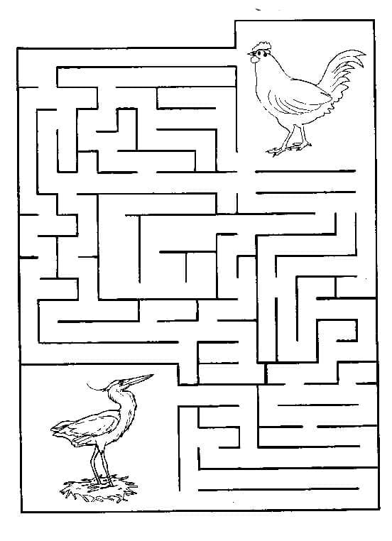 Fise de colorat cu Labirint normal
