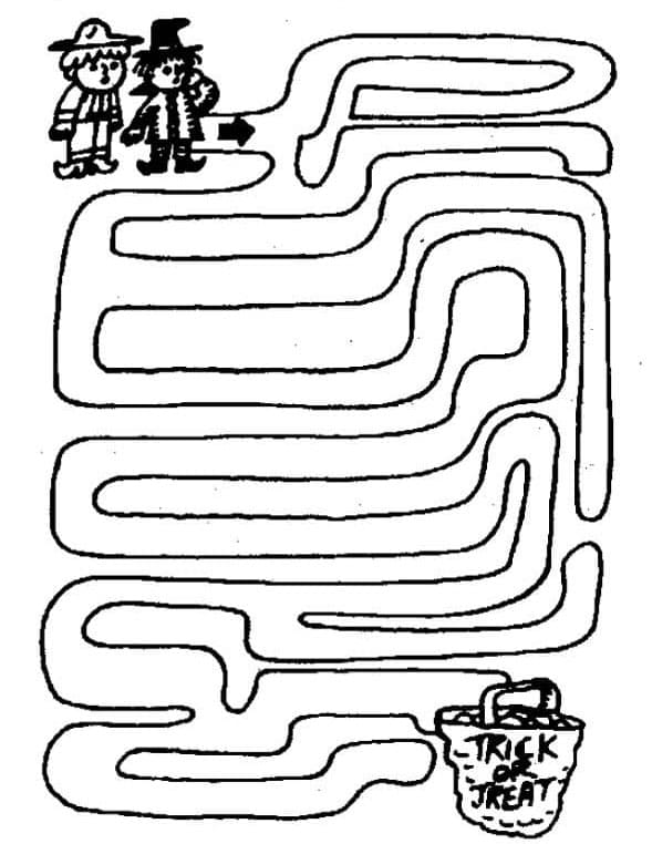 Fise de colorat cu Labirint pentru copii