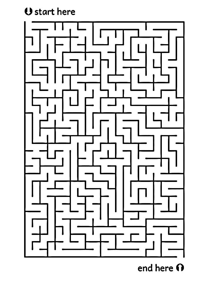 Fise de colorat cu Labirint simplu