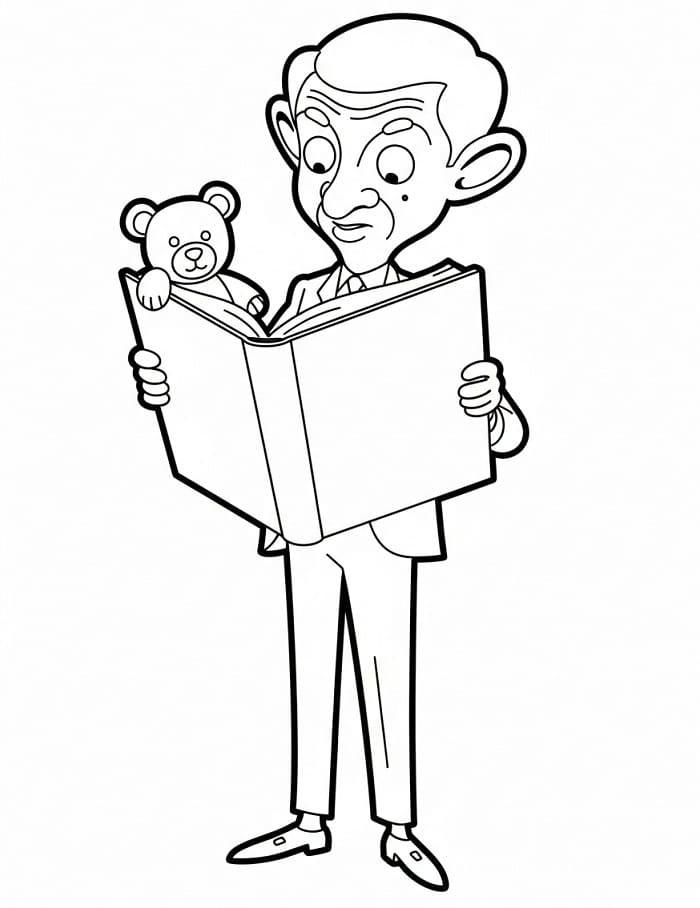 Fise de colorat cu Mr Bean adorabil