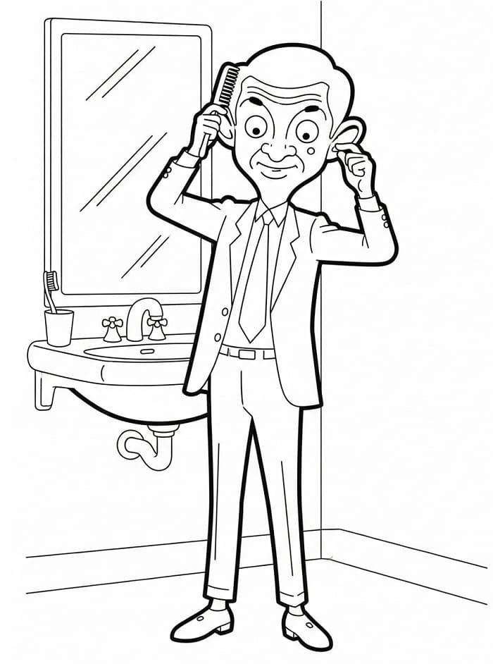 Fise de colorat cu Mr Bean animat