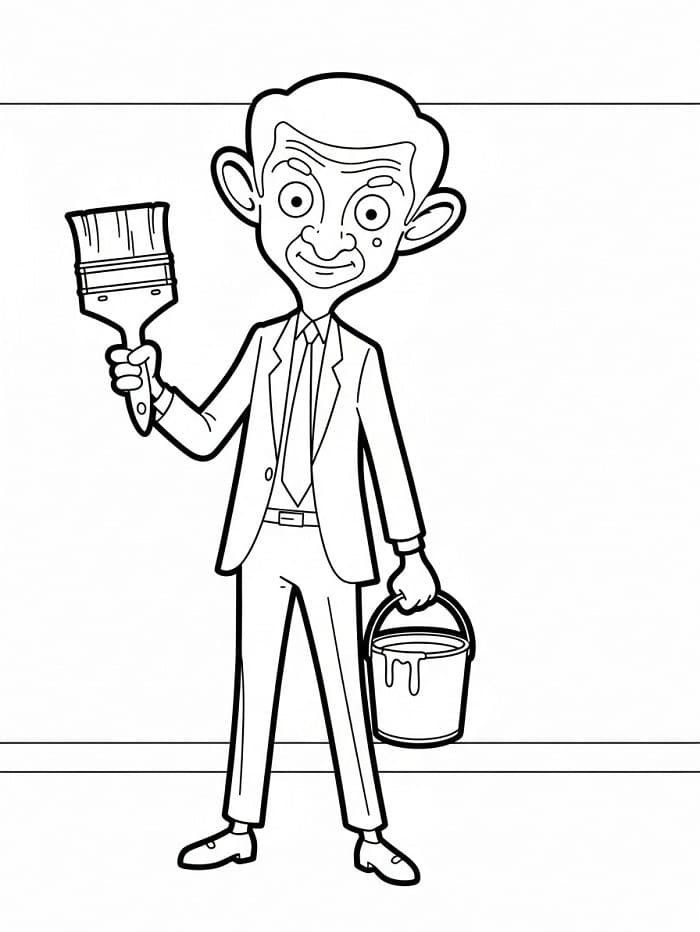 Fise de colorat cu Mr Bean de imprimat
