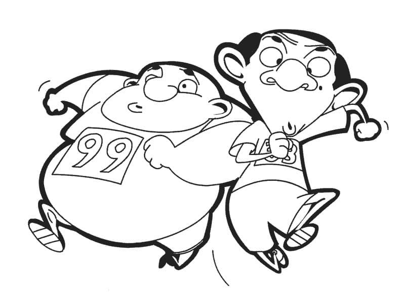 Fise de colorat cu Mr Bean imprimabil fără cost