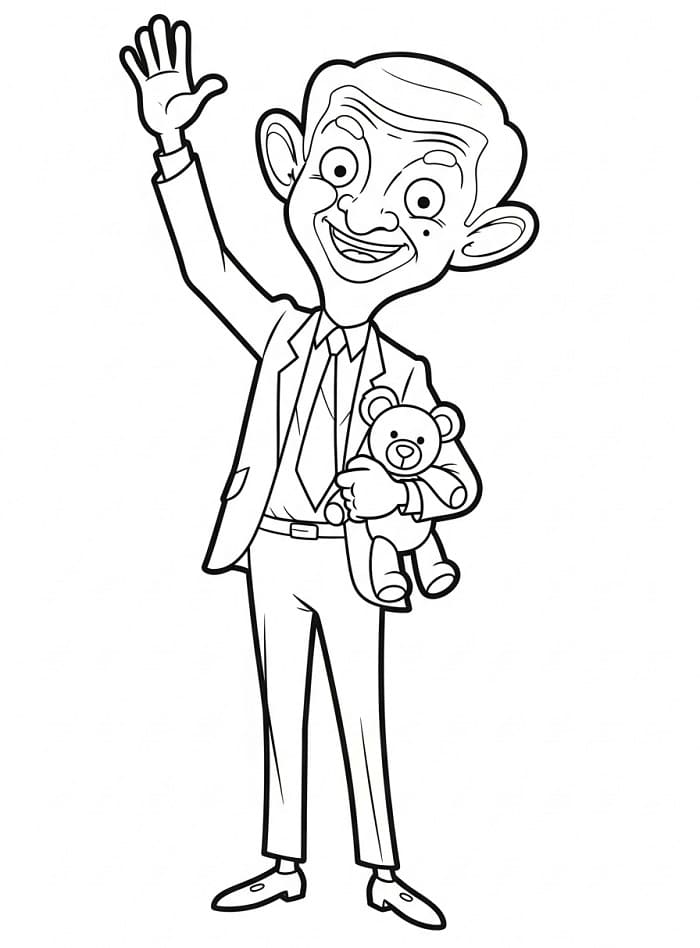 Fise de colorat cu Mr Bean imprimabil gratis