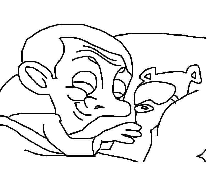 Fise de colorat cu Mr Bean pentru copii de 4 ani