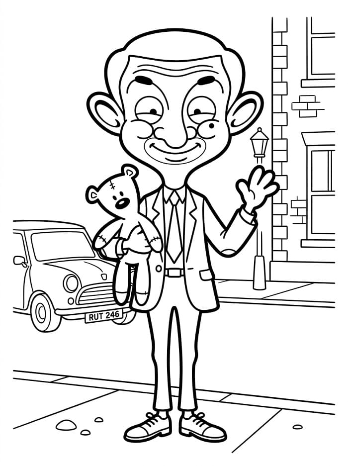 Fise de colorat cu Mr Bean pentru copii