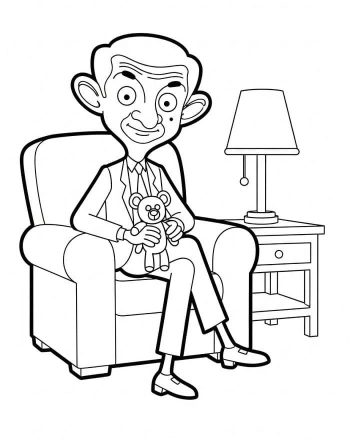 Fise de colorat cu Mr Bean pentru tipărire