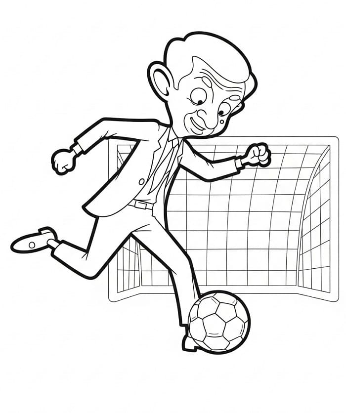 Fise de colorat cu Mr Bean simplu