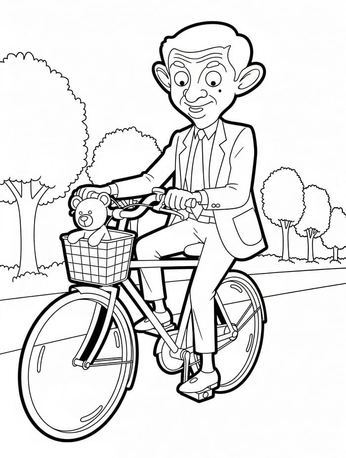 Fise de colorat cu Mr Bean ușor