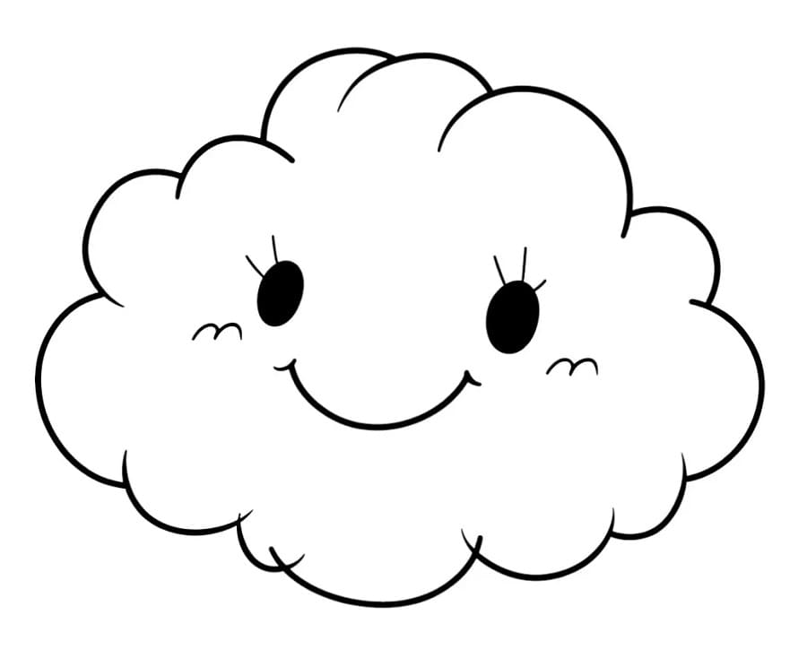 Fise de colorat cu Nor simplu