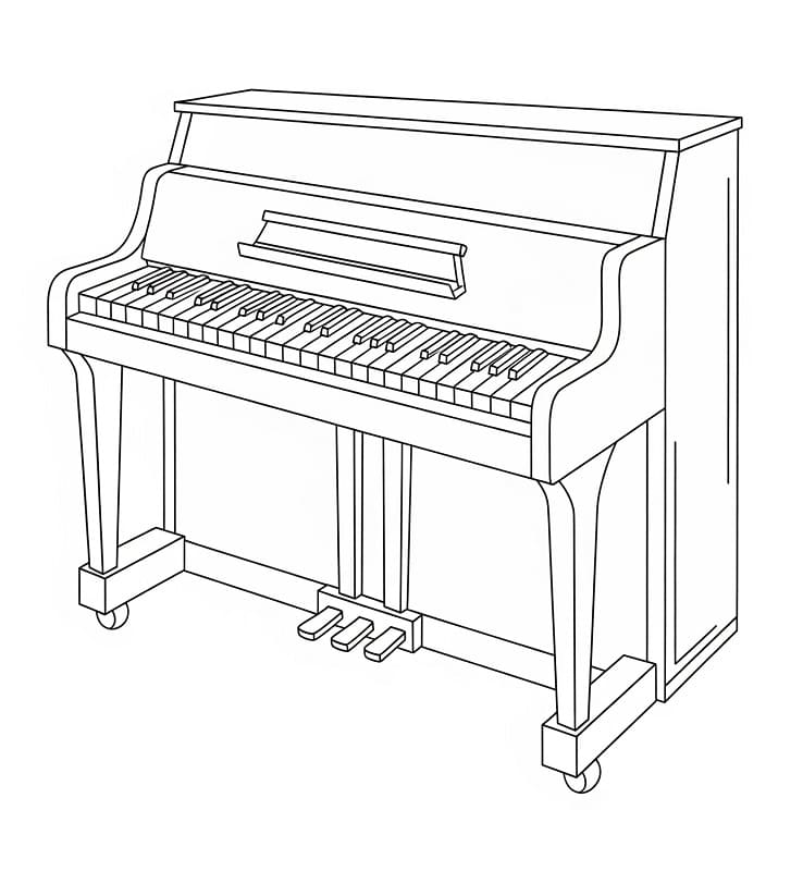 Fise de colorat cu Pian de imprimat