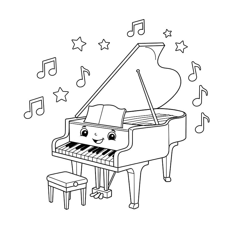 Planse de colorat cu Pian