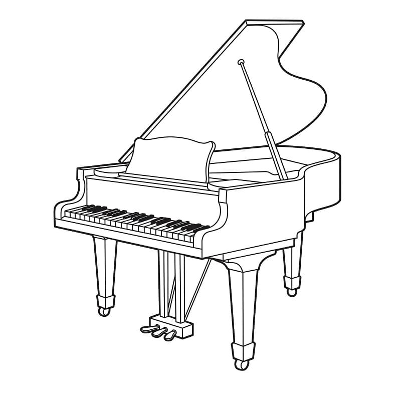 Fise de colorat cu Pian gratuit pentru cei mici