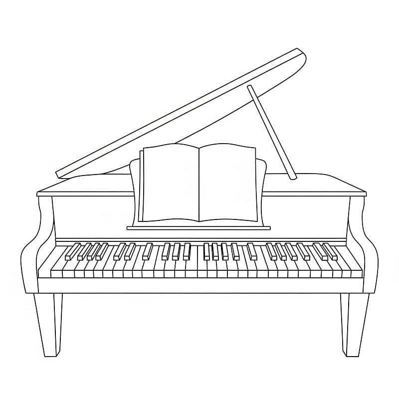 Fise de colorat cu Pian gratuit pentru copii