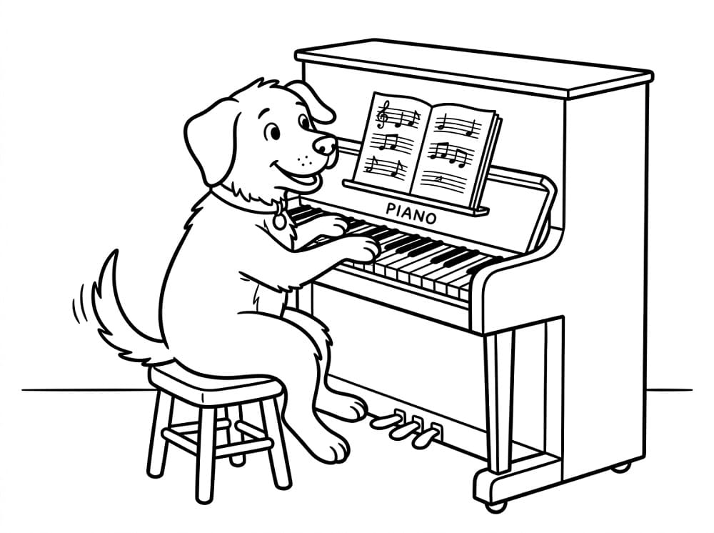 Fise de colorat cu Pian gratuit