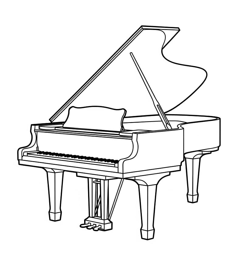 Fise de colorat cu Pian imprimabil fără plată