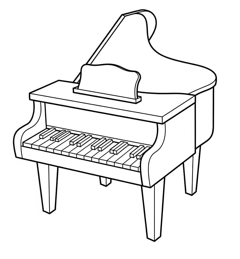 Fise de colorat cu Pian imprimabil gratis