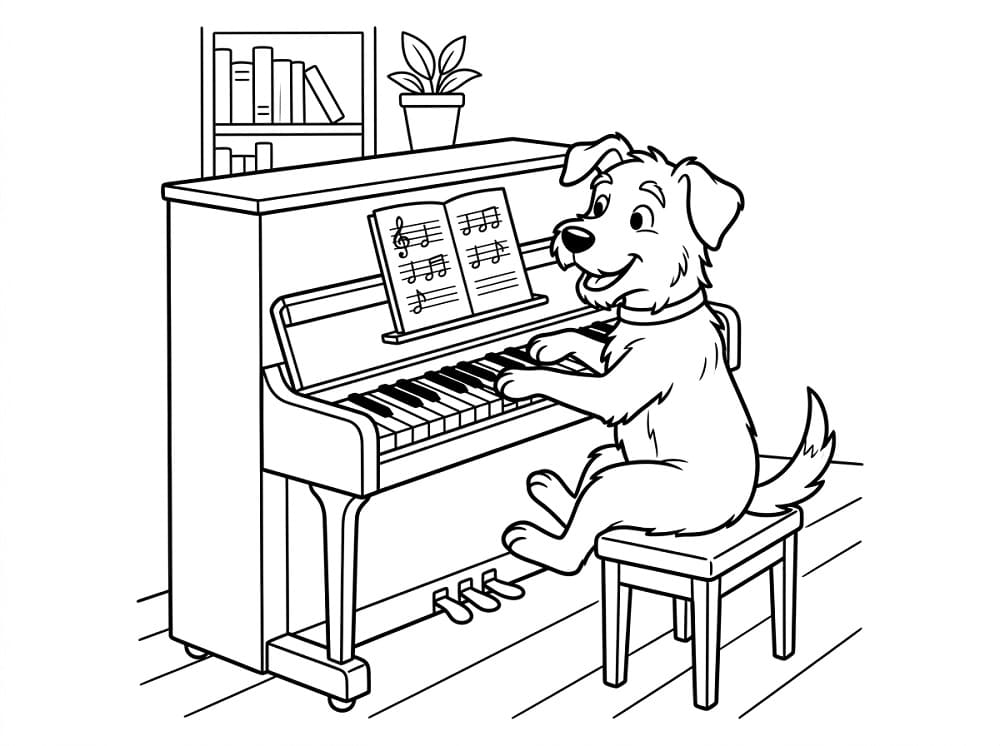 Fise de colorat cu Pian imprimabil gratuit