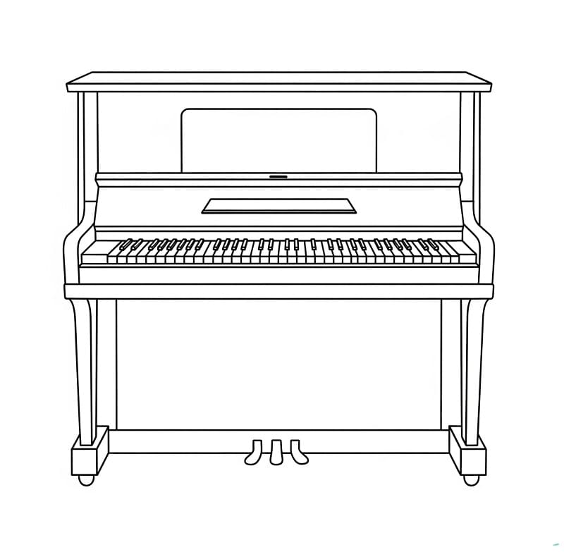 Fise de colorat cu Pian imprimabil pentru copii