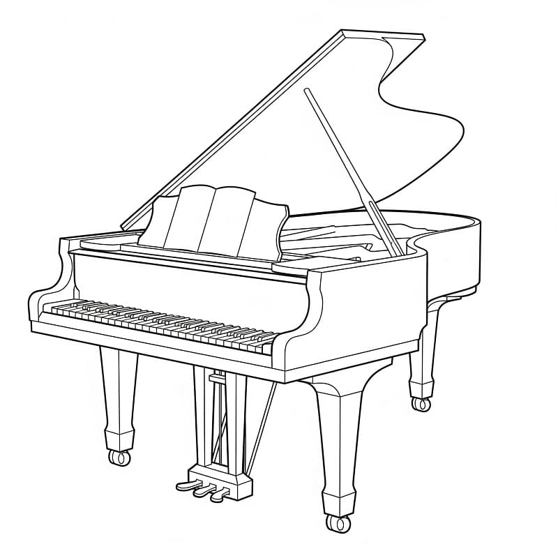 Fise de colorat cu Pian imprimabil