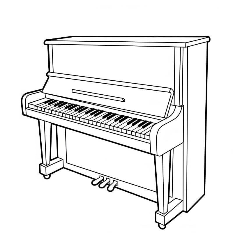 Fise de colorat cu Pian muzical