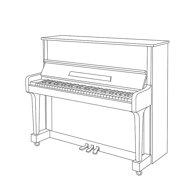 Fise de colorat cu Pian pentru copii